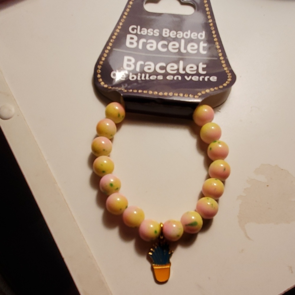 Cactus glass beaded bracelet